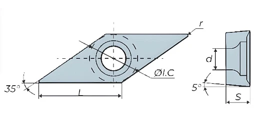 VBMT160408 MV LF9018 токарная пластина Deskar - фото 1