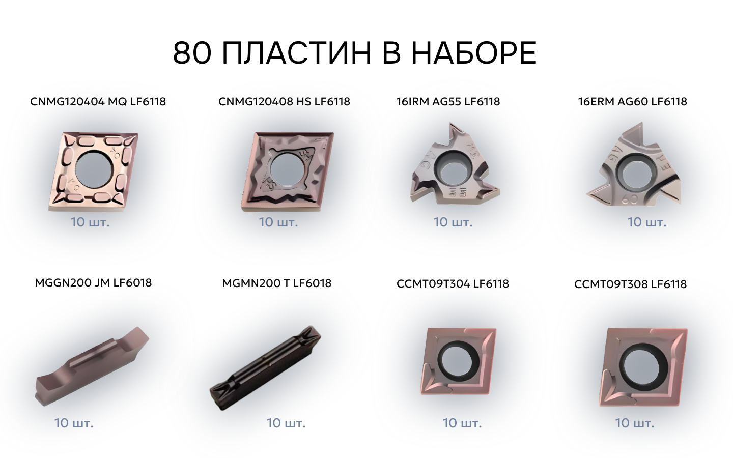 Набор резцов токарных 16х16 мм с пластинами по металлу (нержавейка+сталь) DESKAR - фото 6